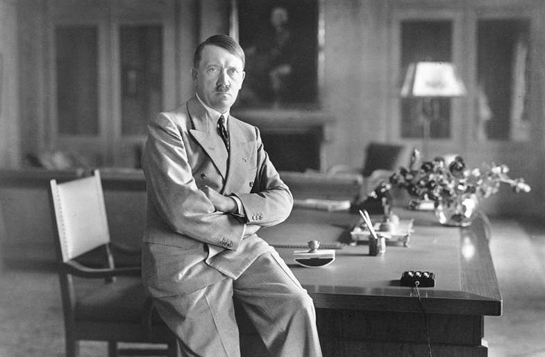 Adolf Hitler in his office in the newly renovated Berghof